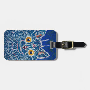 Étiquette À Bagage étiquette de bagage pour chat bleu vintage art