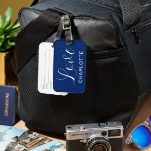 Étiquette À Bagage Étiquette de bagage romantique Navy symbole d'amou