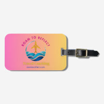 Étiquette de bagage Rose et Jaune pour Voyager en
