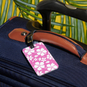 ÉTIQUETTE À BAGAGE ÉTIQUETTE DE BAGAGE ROSE HULA HAWAÏENNE (HIBISCUS)