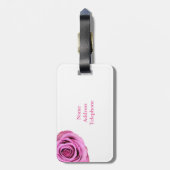Étiquette À Bagage Étiquette de bagage Rose rose (Dos Vertical)