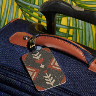 Étiquette À Bagage Étiquette de bagage rustique boho impression terra