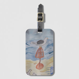 Étiquette À Bagage Étiquette de bagage Seagulles de plage