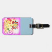 Étiquette À Bagage étiquette de bagage super hippie style palmier ros (Devant horizontal)