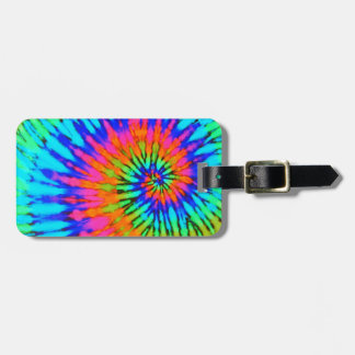 Étiquette À Bagage Étiquette de bagage tie-dye en spirale colorée