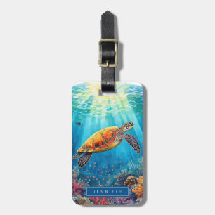 Étiquette À Bagage Étiquette de bagage Tortue de mer