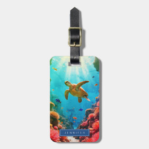 Étiquette À Bagage Étiquette de bagage Tortue marine