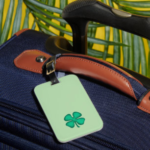 Étiquette À Bagage Étiquette de bagage vert Trèfle irlandais Lucky 4