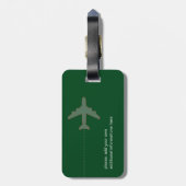 Étiquette À Bagage étiquette de bagage verte personnalisée avec nom (Dos Vertical)
