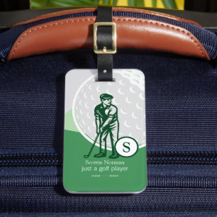 Étiquette À Bagage Étiquette de bagage verte rétro moderne pour golfe