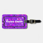 Étiquette À Bagage Étiquette de bagage violet et rose (Devant horizontal)