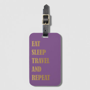 Étiquette À Bagage Étiquette de bagage violette dorée personnalisée M