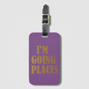 Étiquette À Bagage Étiquette de bagage violette personnalisée I'm Goi