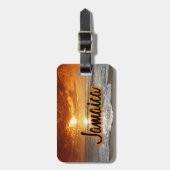 Étiquette À Bagage étiquette de bagages au coucher du soleil de Jamaï (Devant Vertical)