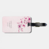 Étiquette À Bagage Étiquette de bagages couleur rose (Dos horizontal)