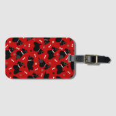 Étiquette À Bagage Étiquette de bagages écossaise Terrier Paws et Bon (Devant Horizontal)