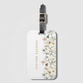 Étiquette À Bagage Étiquette de bagages floral Aquarelle (Devant Vertical)