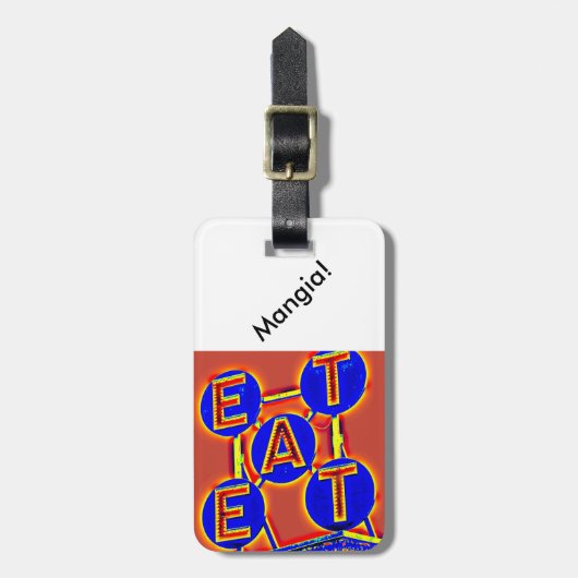 Étiquette À Bagage étiquette de bagages mangez/mangia (Devant Vertical)
