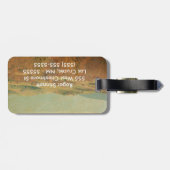 Étiquette À Bagage Étiquette de bagages Monogramme de roulement côté  (Dos horizontal)