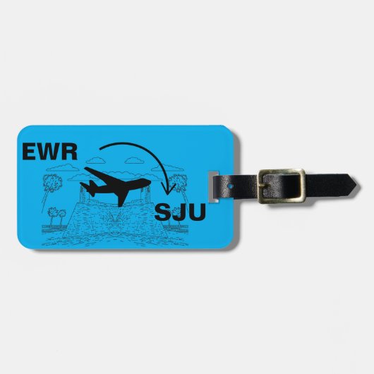 Étiquette À Bagage Étiquette de bagages Porto Rico (Devant horizontal)