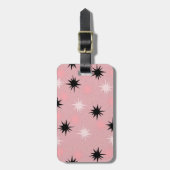 Étiquette À Bagage Étiquette de bagages Starbursts rose atomique (Devant Vertical)