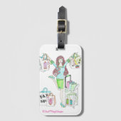 Étiquette À Bagage Étiquette de couture de bagage de client (Devant Vertical)