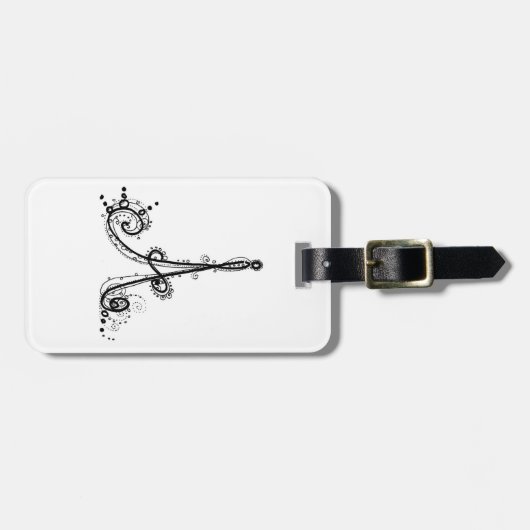 Étiquette À Bagage Étiquette de fantaisie de bagage d'Alphabet™ "A" ! (Devant horizontal)