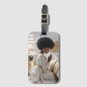 Étiquette À Bagage Étiquette de la prière Mère or et blanc (Devant Vertical)