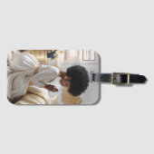 Étiquette À Bagage Étiquette de la prière Mère or et blanc (Devant Horizontal)