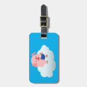 Étiquette À Bagage Étiquette de liseuse de cochon de dessin mignonne  (Devant Vertical)