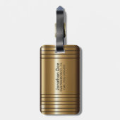 Étiquette À Bagage Étiquette de luxe d'or de bagage d'avions d'avion (Dos Vertical)