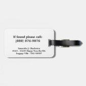 Étiquette À Bagage Étiquette de luxe personnalisée de photo et de (Dos horizontal)