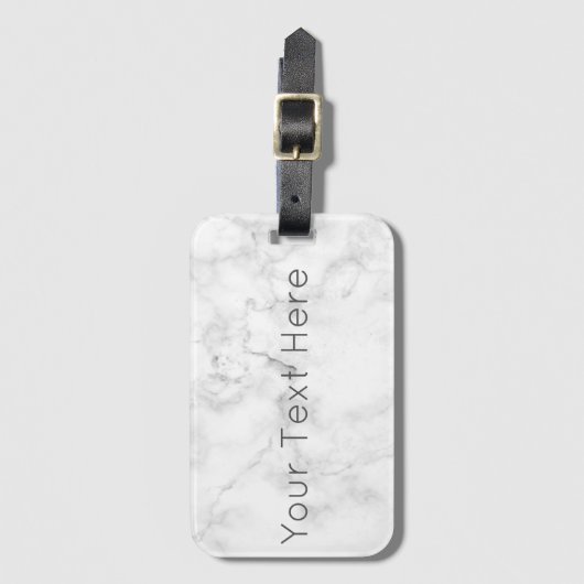 Étiquette À Bagage Étiquette de marbre blanche faite sur commande de (Devant Vertical)