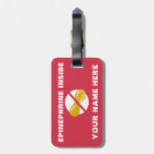 Étiquette À Bagage Étiquette de requin d'alerte d'allergie d'arachide (Dos Vertical)