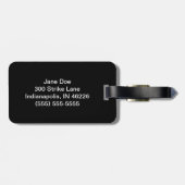 Étiquette À Bagage Étiquette de sac de bowling noir (Dos horizontal)