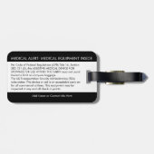 Étiquette À Bagage Étiquette de transport des bagages PPC ou alerte M (Dos horizontal)