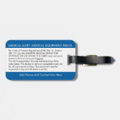 Étiquette À Bagage Étiquette de transport des bagages PPC ou alerte M (Dos horizontal)