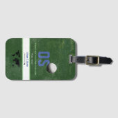 Étiquette À Bagage étiquette de voyage Golfer vert avec nom golfeur (Devant Horizontal)