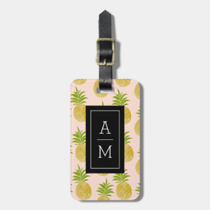 Étiquette À Bagage Étiquette décorée d'un monogramme de bagage