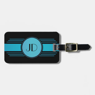 Étiquette À Bagage Étiquette décorée d'un monogramme de bagage d'art