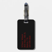 Étiquette À Bagage Étiquette décorée d'un monogramme de bagage de (Dos Vertical)