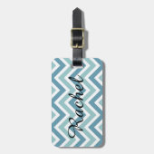 Étiquette À Bagage Étiquette décorée d'un monogramme de Chevron (Devant Vertical)