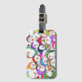 Étiquette À Bagage étiquette des bagages de Noël des Snowmans heureux (Devant Vertical)