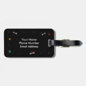 Étiquette À Bagage Étiquette drôle de bagage de carlin (Dos horizontal)