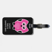 Étiquette À Bagage Étiquette drôle de bagage de hibou mignon (Dos horizontal)