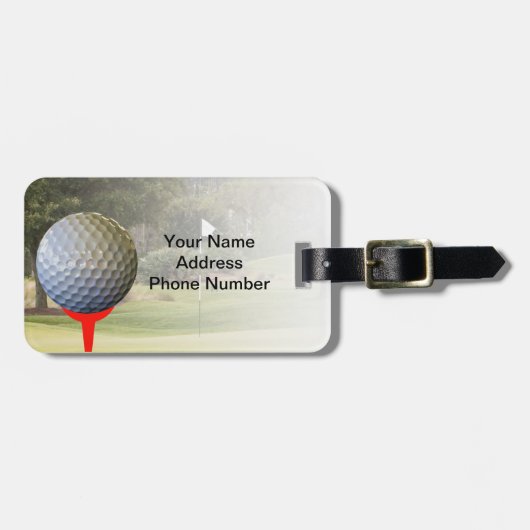 Étiquette À Bagage Étiquette du bagage du golfeur, personnalisable (Devant horizontal)