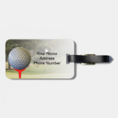 Étiquette À Bagage Étiquette du bagage du golfeur, personnalisable (Dos horizontal)