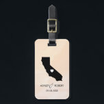 Étiquette À Bagage Étiquette du Mariage de la carte de Californie, no<br><div class="desc">Ces étiquettes de bagage d'état font les étiquettes cadeaux mariages parfaits ou les étiquettes de sacs de bienvenue. Cravate-le à votre cadeau au lieu d'une étiquette-cadeau typique en papier, et ils peuvent l'utiliser pendant des mois et des années à venir. Les étiquettes ont un arrière - plan d'aquarelle d'abricot de...</div>