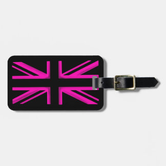 Étiquette À Bagage Étiquette élégante de bagage de drapeau noir rose