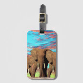 Étiquette À Bagage Étiquette Eléphant Opal Sunrise, Bagage (Devant Vertical)